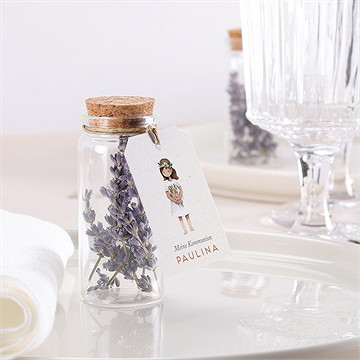 Glasfläschchen Mit Korken Kommunion Blumenmädchen - vue 2