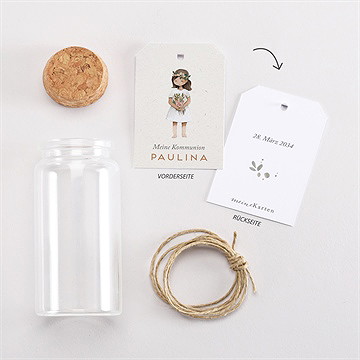 Glasfläschchen Mit Korken Kommunion Blumenmädchen - vue 3