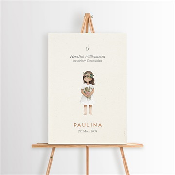 Willkommensschild Kommunion blumenmädchen
