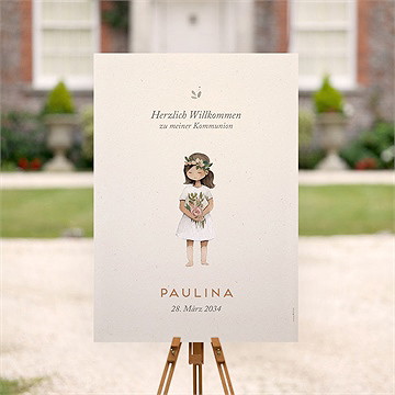 Willkommensschild Kommunion Blumenmädchen - vue 2