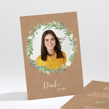 Dankeskarte Konfirmation vergoldung auf kraftpapier