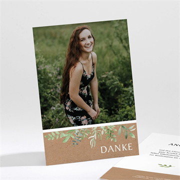 Dankeskarte Konfirmation bild im blätterrahmen