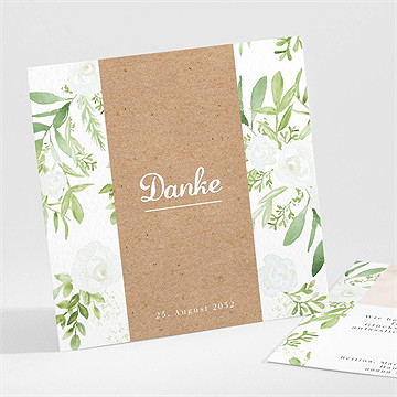 Dankeskarte Konfirmation weiße rosen - hell