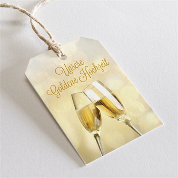 Geschenkanhänger Hochzeitsjubiläum champagnergläser