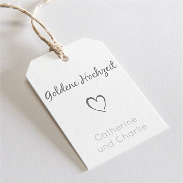 Geschenkanhänger Hochzeitsjubiläum goldenes herz