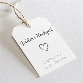 Geschenkanhänger Hochzeitsjubiläum goldenes herz