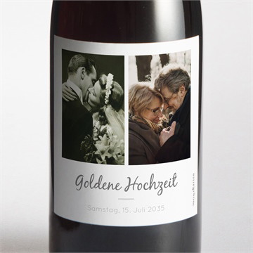 Flaschenetikett Hochzeitsjubiläum goldenes herz