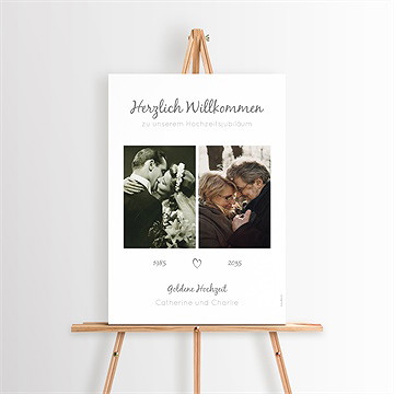 Willkommensschild Hochzeitsjubiläum Goldenes Herz