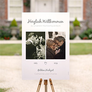 Willkommensschild Hochzeitsjubiläum Goldenes Herz - vue 2