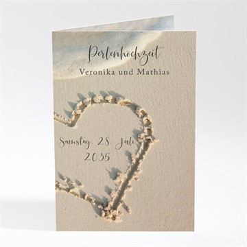 Menükarten Hochzeitsjubiläum Spuren im sand