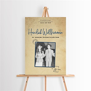 Willkommensschild Hochzeitsjubiläum telegramm zum jubiläum