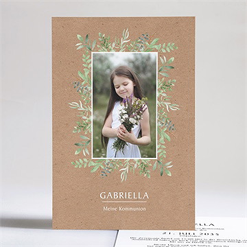 Einladung Kommunion floraler fotorahmen