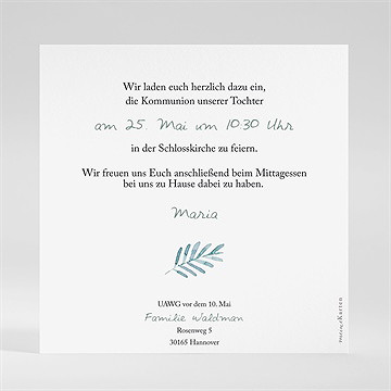 Einladung Kommunion heiliges aquarell - vue 2