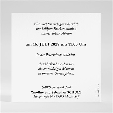 Einladung Kommunion kleine taube - vue 2