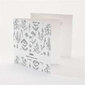 Einladung Kommunion blätterzeichnung