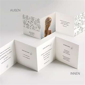 Einladung Kommunion blätterzeichnung - vue 4