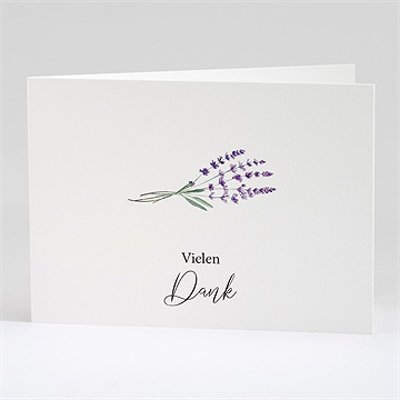 Trauerdanksagung Lavendelzweig - Klappkarte