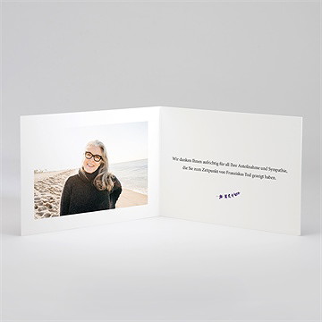 Trauerdanksagung Lavendelzweig - Klappkarte - vue 2