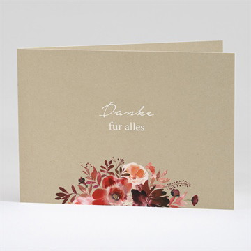 Trauerdanksagung herbstblumen - klappkarte
