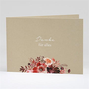 Trauerdanksagung Herbstblumen - Klappkarte