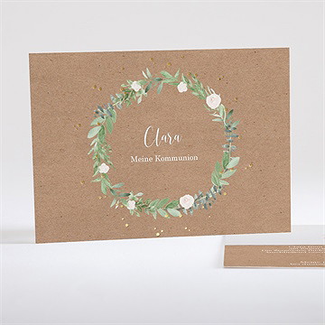Einladung Kommunion dezenter kranz