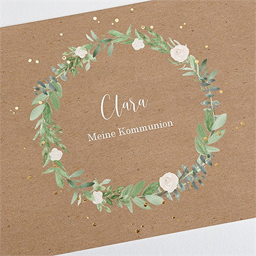 Einladung Kommunion dezenter kranz - vue 3