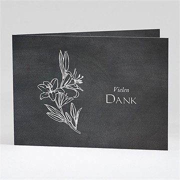 Trauerdanksagung Lilien - Klappkarte