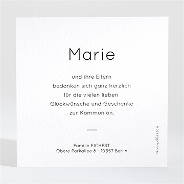 Dankeskarte Kommunion moderne schlichtheit - Vue 2