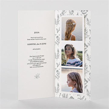 Einladung Kommunion blätterzeichnung - vue 2