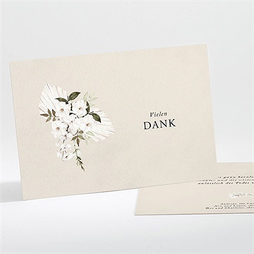 Trauerdanksagung Weißer Strauß - Querformat