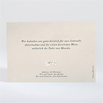 Trauerdanksagung Weißer Strauß - Querformat - vue 2