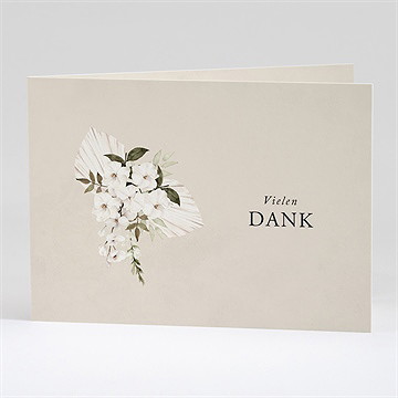 Trauerdanksagung Weißer Strauß - Klappkarte