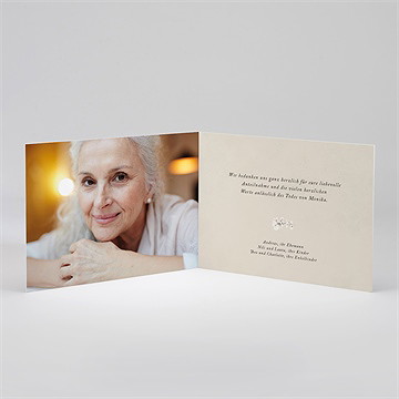 Trauerdanksagung Weißer Strauß - Klappkarte - vue 2