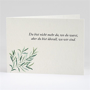 Trauerdanksagung Elegante Blätterillustration 2