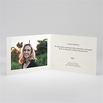 Trauerdanksagung Elegante Blätterillustration 2 - vue 2