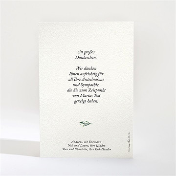 Trauerdanksagung Elegante Blätterillustration 3 - vue 2