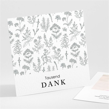 Dankeskarte Kommunion Blätterzeichnung