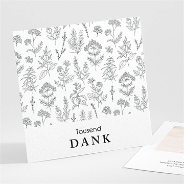 Dankeskarte Kommunion Blätterzeichnung