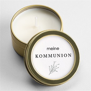 Kerze Kommunion blätterzeichnung
