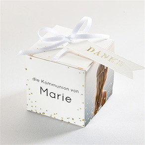 Geschenkbox Kommunion moderne schlichtheit - gold