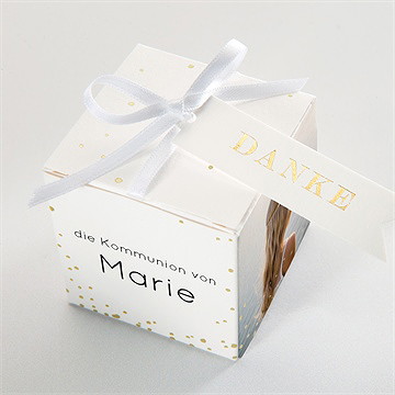 Geschenkbox Kommunion moderne schlichtheit - gold - vue 4