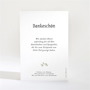 Trauerdanksagung Moderner Blätterkranz - vue 2