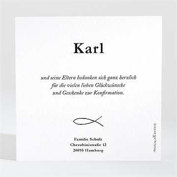 Dankeskarte Konfirmation elegante schlichtheit - vue 2