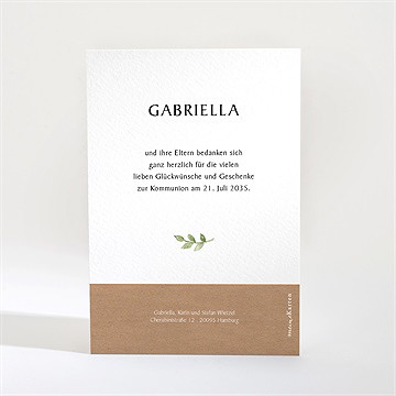 Dankeskarte Kommunion floraler fotorahmen - vue 2