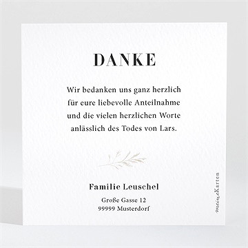 Trauerdanksagung Blumenornament - vue 2