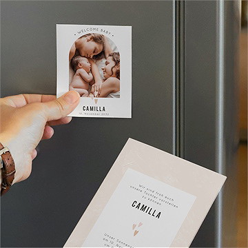 Geburtskarte herzchen - duo - vue 3