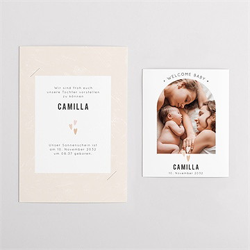 Geburtskarte herzchen - duo - vue 4