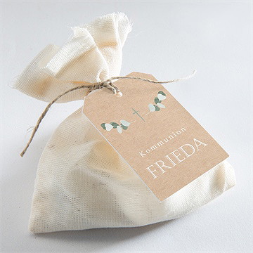 Geschenkanhänger Kommunion Goldener Blätterkranz - vue 2