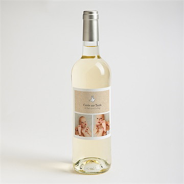 Flaschenetikett Taufe Zwillingsillustrationen - vue 2