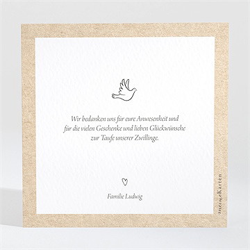 Dankeskarte Taufe zwillingsillustrationen - vue 2